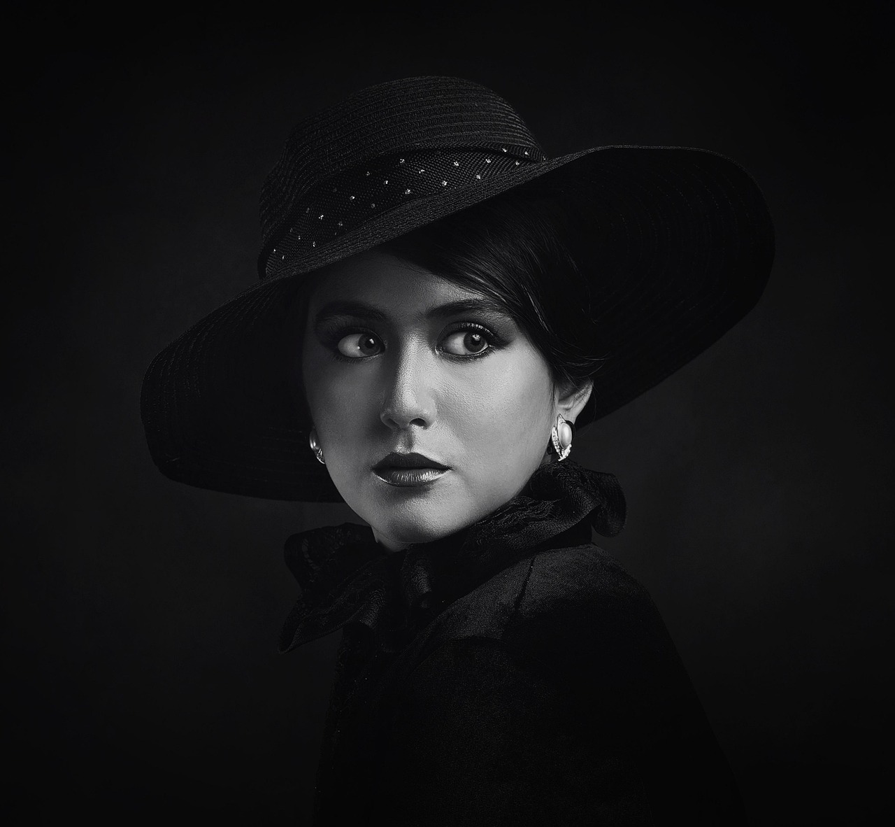 Portrait en noir et blanc